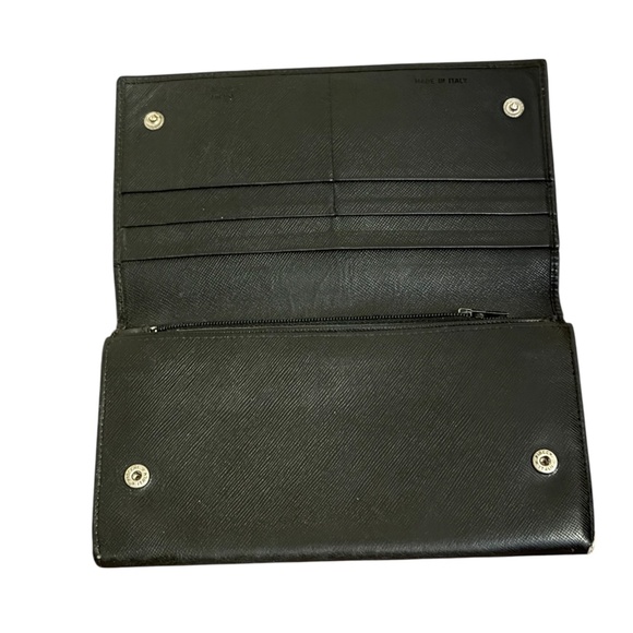 Authentic Prada Large Saffiano Leather Long Flap Large Wallet Black - Picture 5 of 15